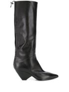 Strategia Pointed Mid-calf Boots - Black