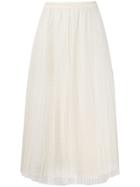 Red Valentino Point D'esprit Tulle Midi Skirt - White