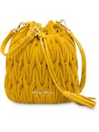 Miu Miu Matelassé Bucket Bag - Yellow