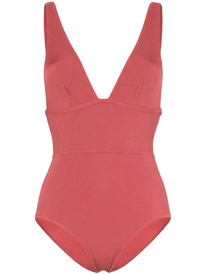Zimmermann Sculpt V-neck Swimsuit - Pink