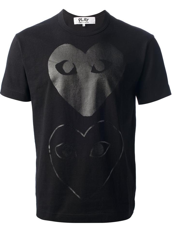Comme Des Garçons Play Printed Heart T-shirt, Men's, Size: Medium, Black, Cotton
