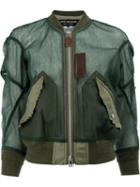 Junya Watanabe Comme Des Garçons - Contrast Bomber Jacket - Women - Nylon - M, Women's, Green, Nylon