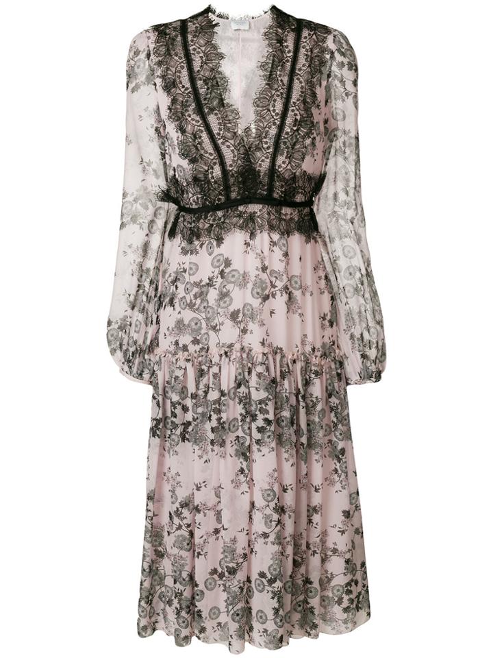 Giambattista Valli Floral Print Dress - Pink & Purple