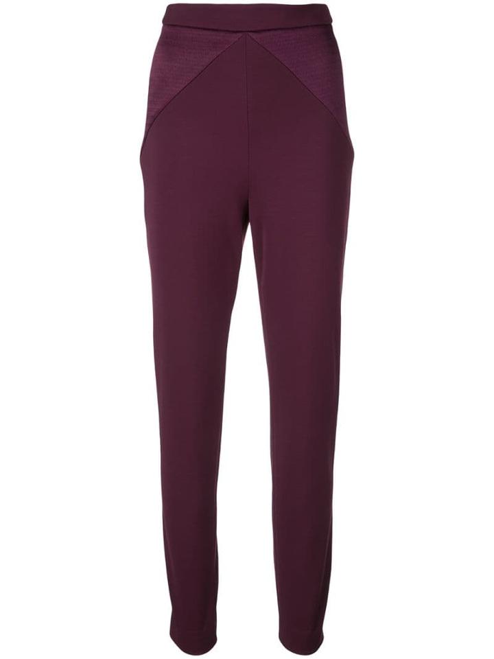 Cushnie High Rise Slim-fit Trousers - Purple