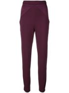 Cushnie High Rise Slim-fit Trousers - Purple