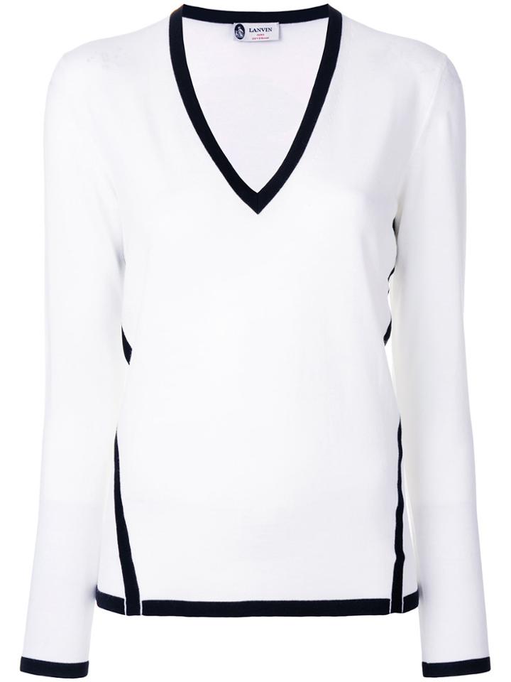 Lanvin Contrast Trim Jumper - White