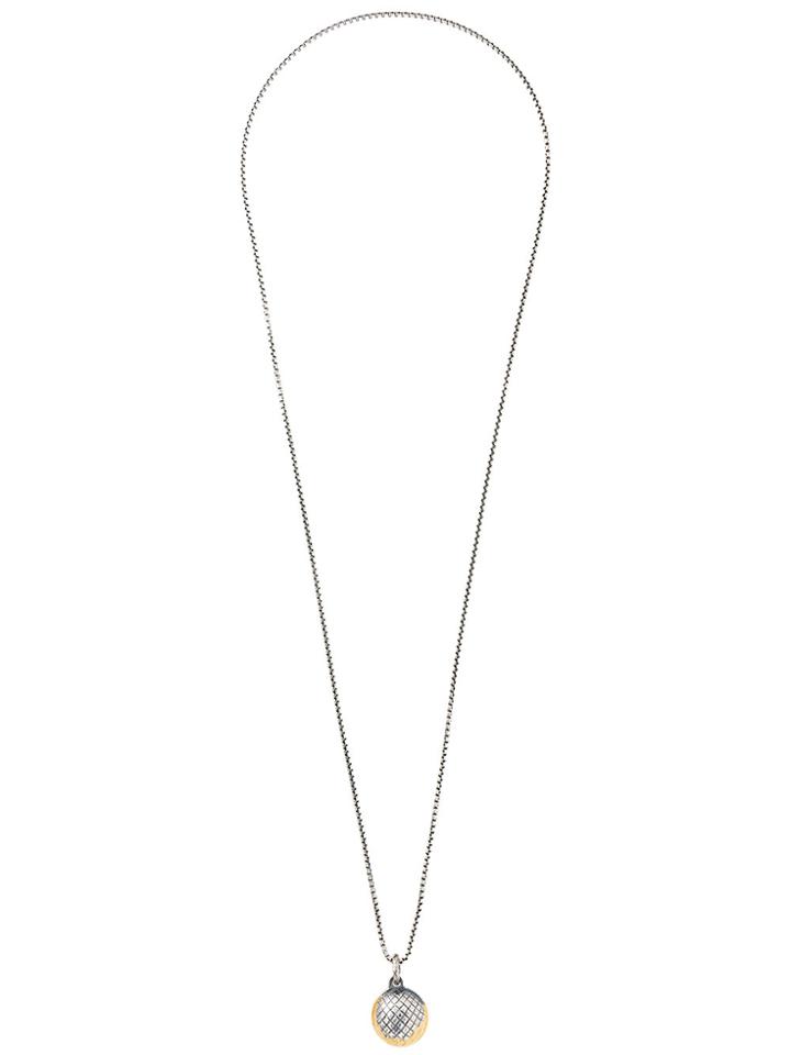 Bottega Veneta Contrast Pendant Necklace - Metallic
