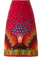 Valentino 'volcano' Skirt, Women's, Size: 36, Red, Silk/virgin Wool