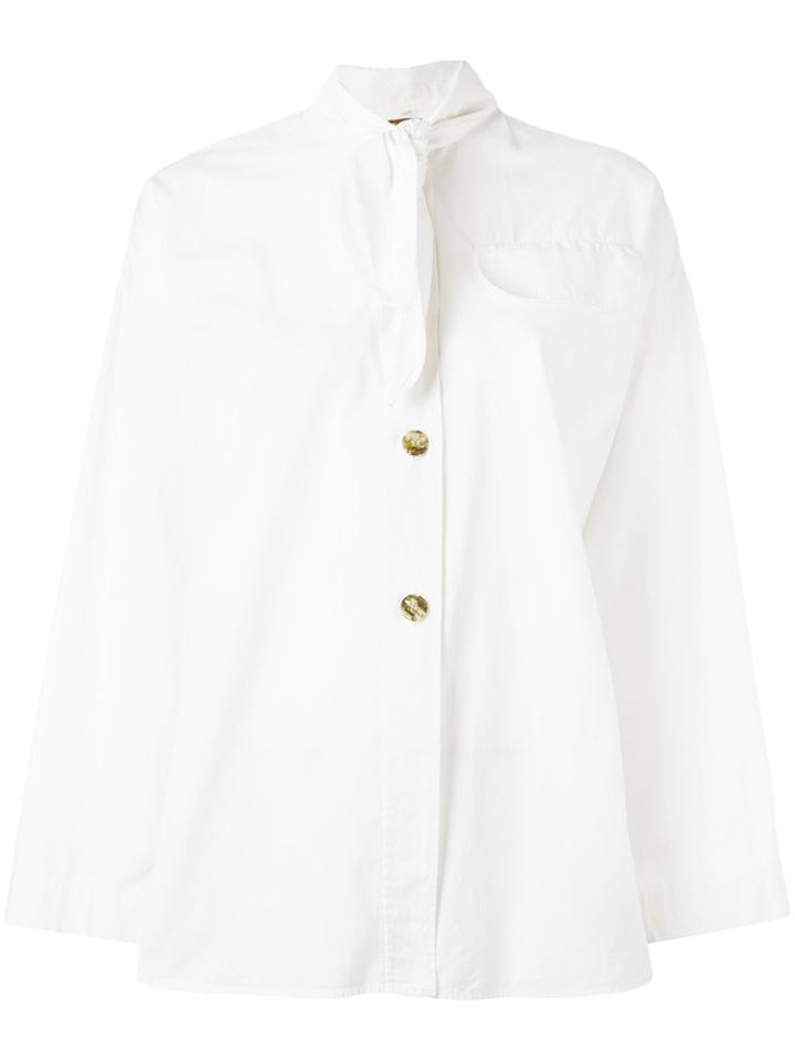 Romeo Gigli Vintage Tie Neckline Shirt - White