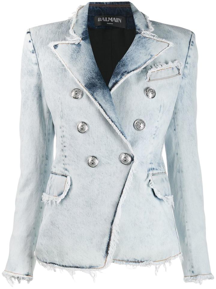 Balmain Denim Blazer - White
