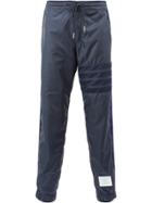 Thom Browne Sweat Pant With Seamed In Mesh 4-bar In Ripstop - Blue