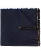 Uma Wang Frayed Logo Scarf - Blue