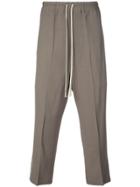Rick Owens Cropped Drop-crotch Trousers - Grey
