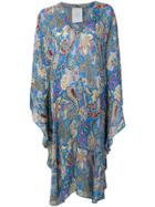 Etro Chiffon Kaftan Dress - Blue