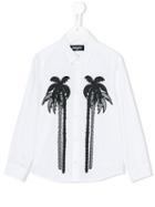 Dsquared2 Kids - Palm Print Shirt - Kids - Cotton - 12 Yrs, Boy's, White