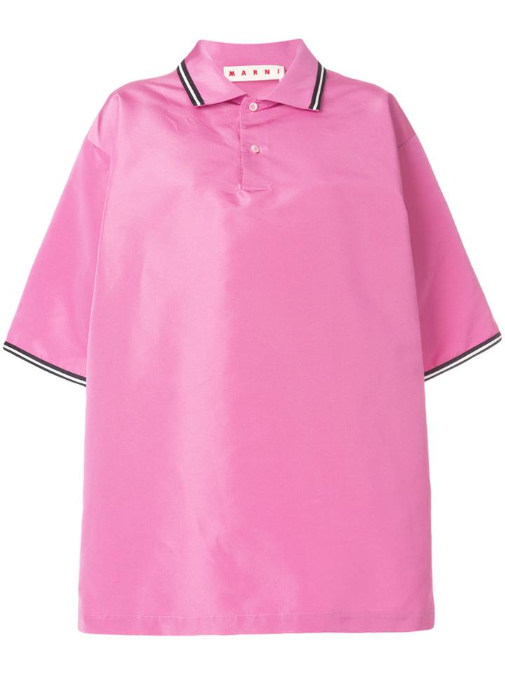 Marni Oversized Polo Shirt - Pink & Purple