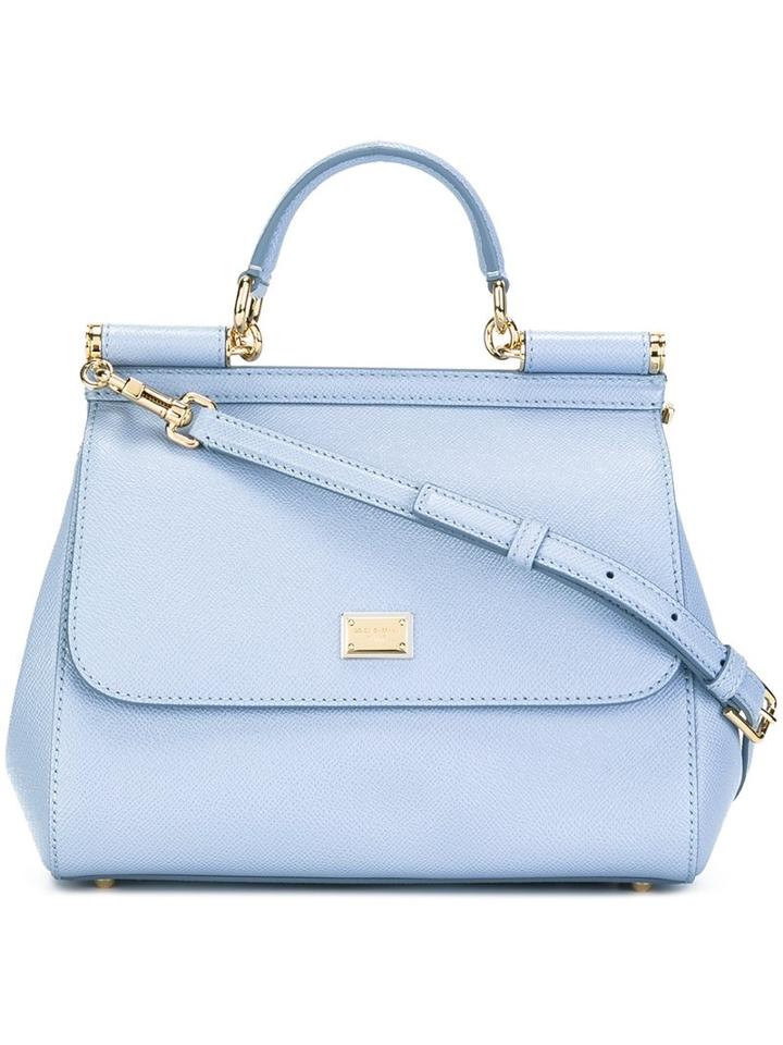 Medium 'sicily' Tote, Women's, Blue, Calf Leather, Dolce & Gabbana