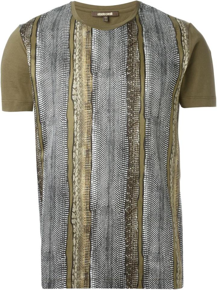 Roberto Cavalli Snakeskin Panel T-shirt