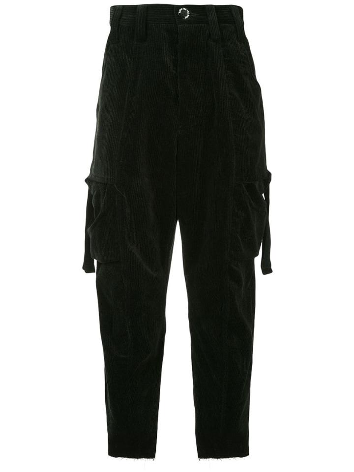 Song For The Mute Cargo-style Cropped Trousers - Black
