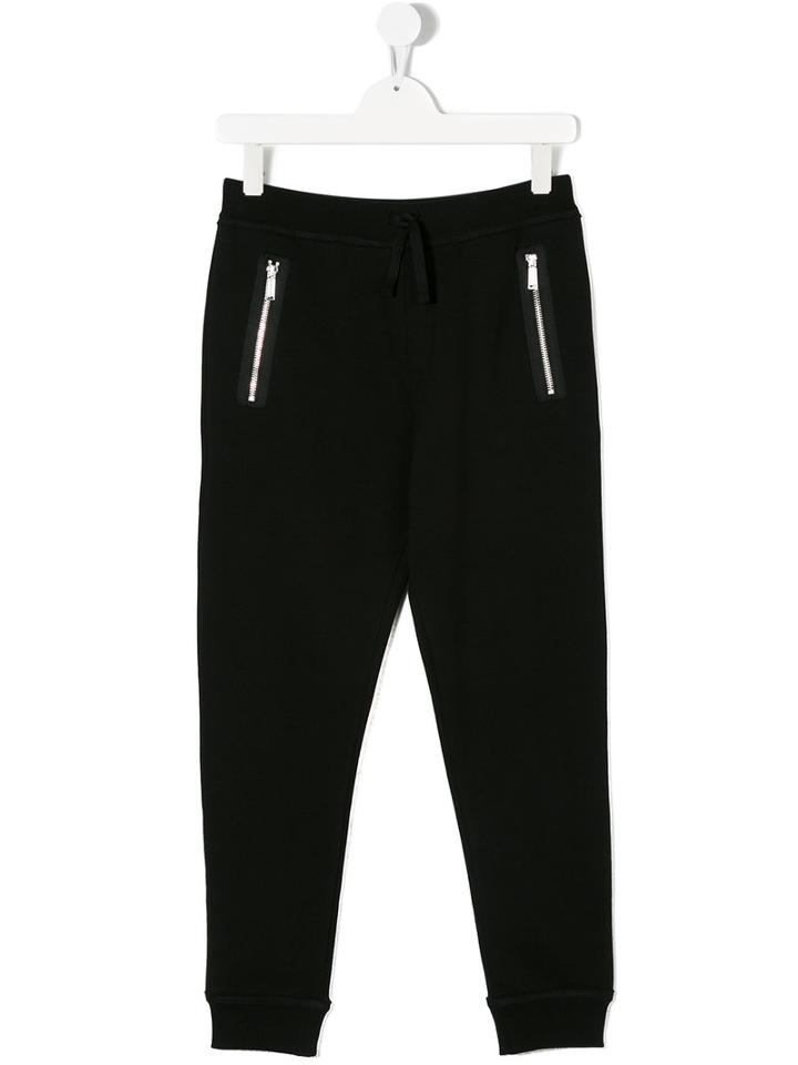 Dsquared2 Kids - Drawstring Tracksuit Bottoms - Kids - Cotton - 14 Yrs, Black