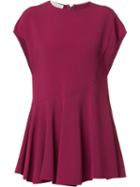 Stella Mccartney Pleated Skirt Peplum Blouse, Women's, Size: 44, Pink/purple, Spandex/elastane/acetate/viscose