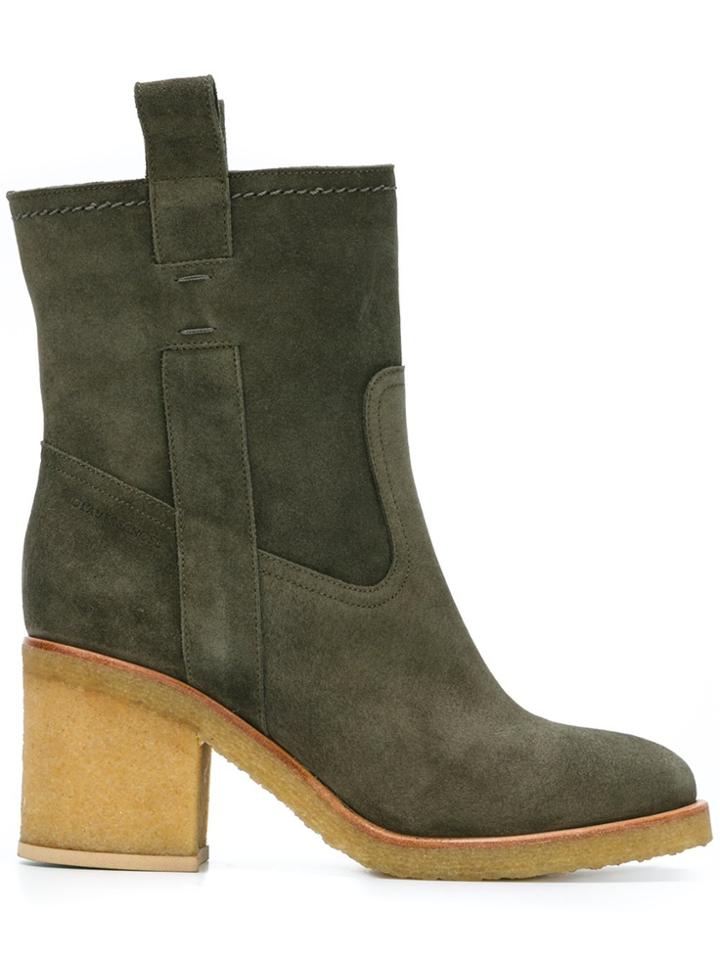 L'autre Chose 'crosta Mimetic' Boots - Green