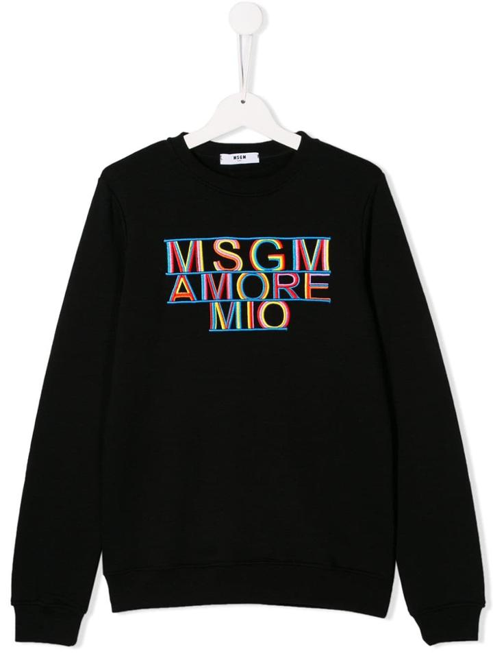 Msgm Kids Amore Sweatshirt - Black