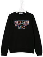 Msgm Kids Amore Sweatshirt - Black