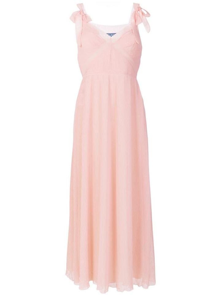 Prada Pleated A-line Dress - Pink