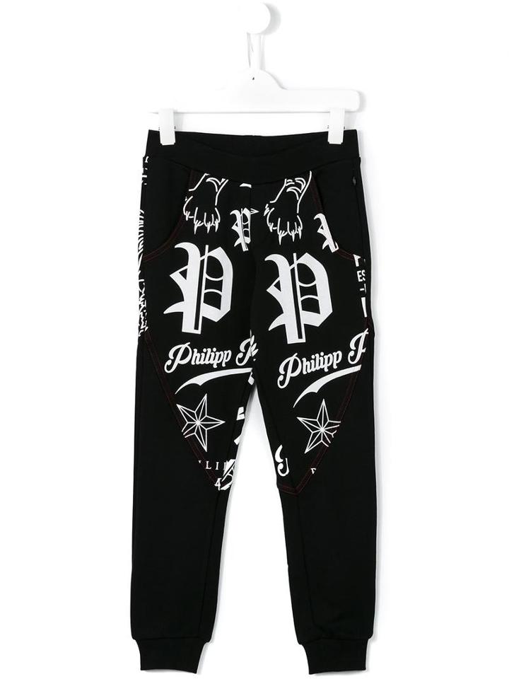 Philipp Plein Kids 'victory' Track Pants, Boy's, Size: 8 Yrs, Black
