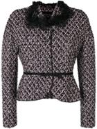 Giambattista Valli Belted Tweed Jacket - Pink & Purple