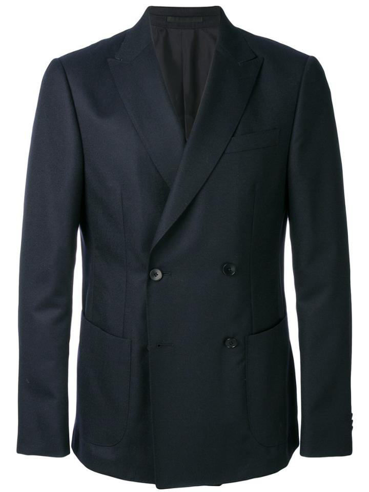 Z Zegna Double-breasted Suit Jacket - Blue