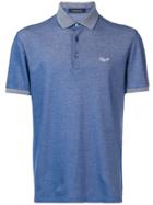 Ermenegildo Zegna Logo Embroidered Polo Top - Blue