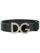 Dolce & Gabbana Logo Buckle Belt, Men's, Size: 90, Black, Calf Leather