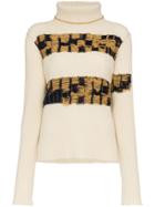 Calvin Klein 205w39nyc Embroidered Lambswool Turtleneck Jumper - White