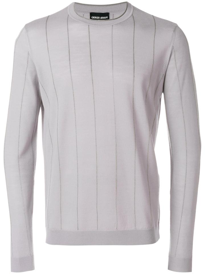 Giorgio Armani Striped Design Fitted Sweater - Pink & Purple
