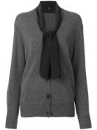 Joseph Knitted Cardigan With Neck Tie Detail - Grey