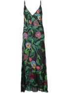 Patbo Floral Patch Slip Dress - Black