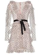 Philosophy Di Lorenzo Serafini V Neck Polka Dot Sheer Dress - Black