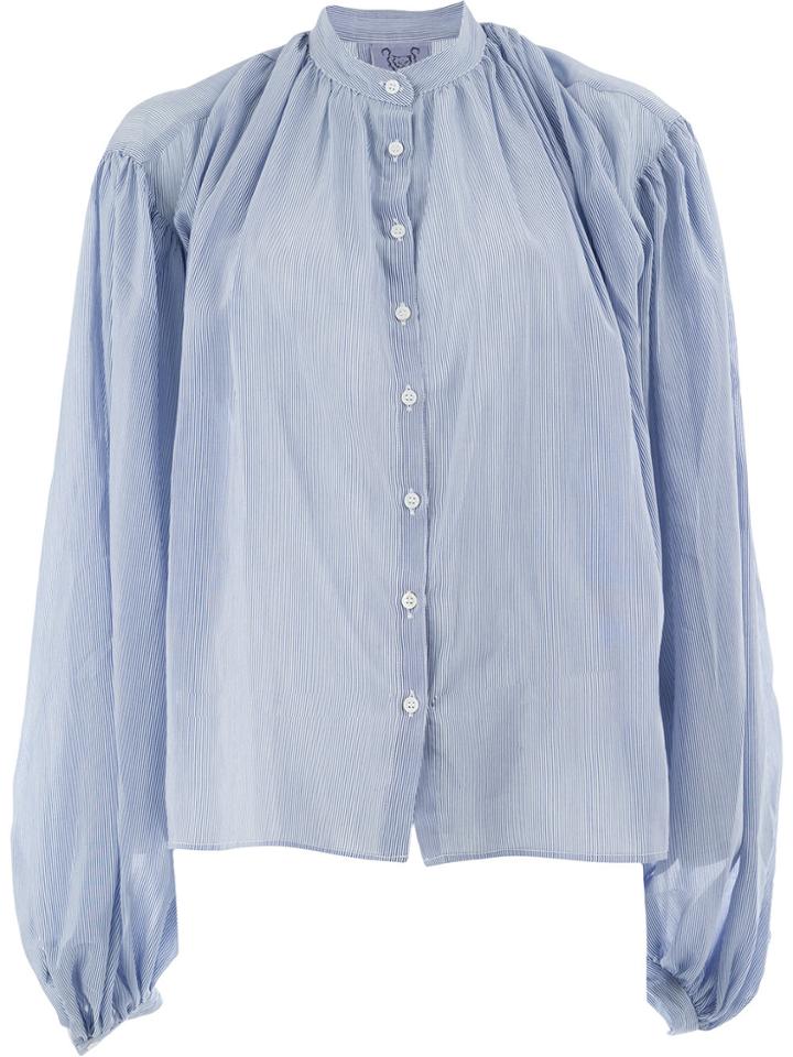 Thierry Colson Flared Sleeve Round Neck Shirt - Blue