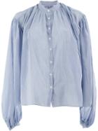 Thierry Colson Flared Sleeve Round Neck Shirt - Blue