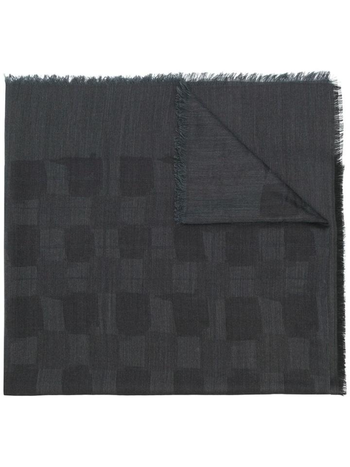 Z Zegna Check Scarf - Black