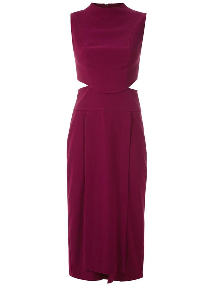 Framed Lawrence Panelled Midi Dress - Red