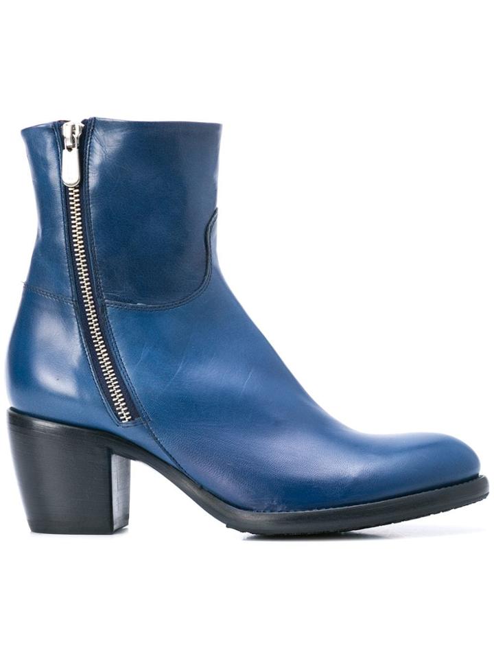 Rocco P. Zipped Ankle Boots - Blue