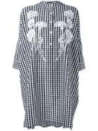 'nuda' Embroidered Gingham Dress - Women - Cotton/acrylic - 40, Black, Cotton/acrylic, Essentiel Antwerp