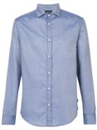 Armani Jeans Faded Checked Shirt - Blue