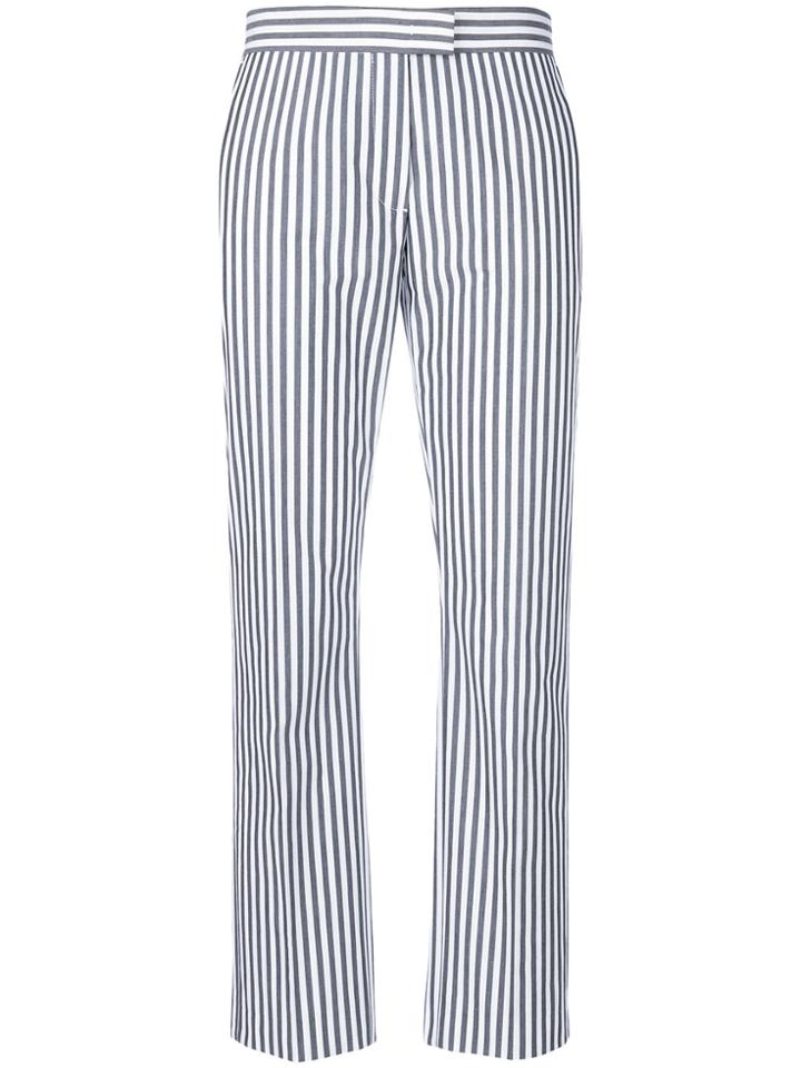 Ps By Paul Smith Striped Slim-fit Cropped Trousers - Grey