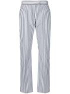 Ps By Paul Smith Striped Slim-fit Cropped Trousers - Grey