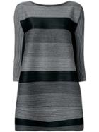Pleats Please By Issey Miyake Striped Flared Dress - Black