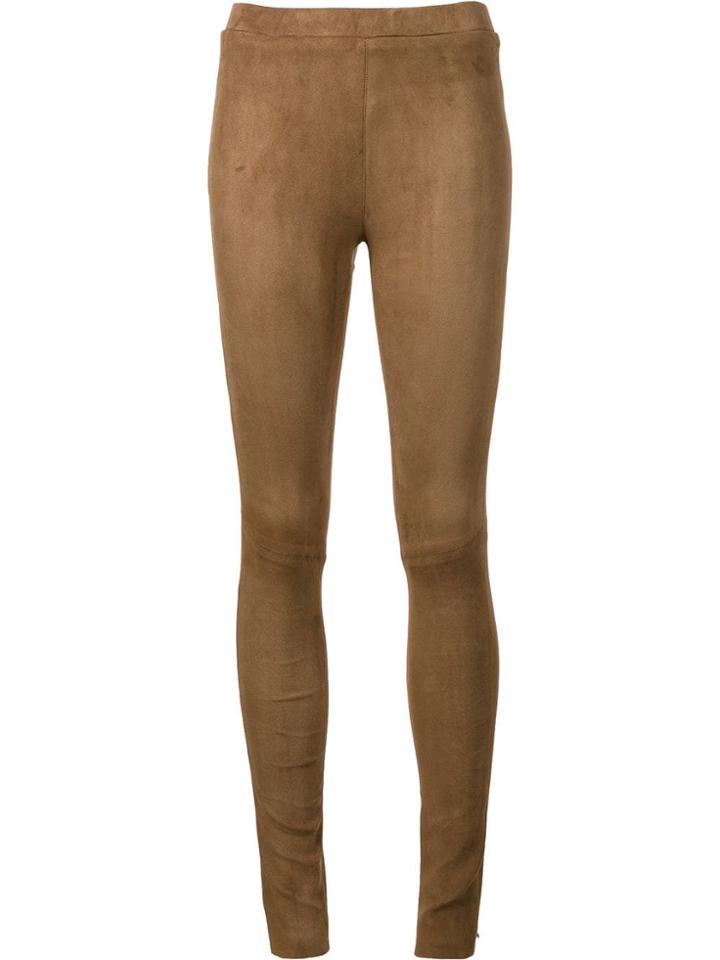 Beau Souci Leather Leggings - Brown